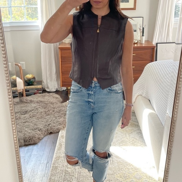 Doncaster Vintage Brown Leather Vest - Picture 1 of 11